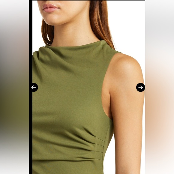 WAYF Sap Green drape neck sleeveless midi dress size S. - Picture 14 of 16